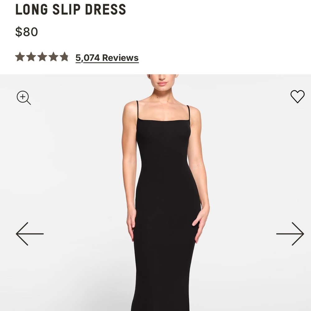 SKIMS Black Maxi Slip Dress
